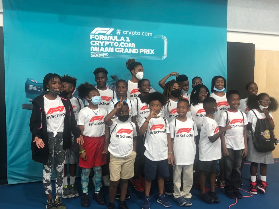 F1 in School participants at a Miami Grand Prix 2022 event.