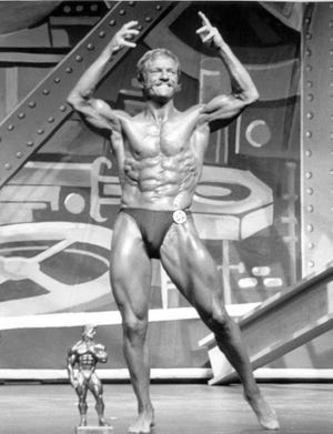 Bill Nealon poses for a bodybuilding competition in the 1990s.