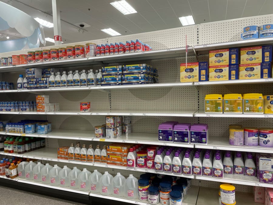 Baby formula powder is harder to find since Abbott Nutrition issued a recall in February for select lots of Similac, Alimentum and EleCare formulas that were manufactured at an Abbott facility in Sturgis, Michigan. This photo was taken April 8 at a Target in Boca Raton, Florida.