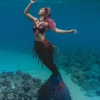Stephanie Baker in full mermaid costume in Hawaii.