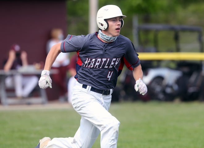 Senior Emmett Gillies helps lead a strong Hartley pitching staff. The Akron commit should figure prominently in the Hawks' pursuit of the CCL championship and a Division II district title.