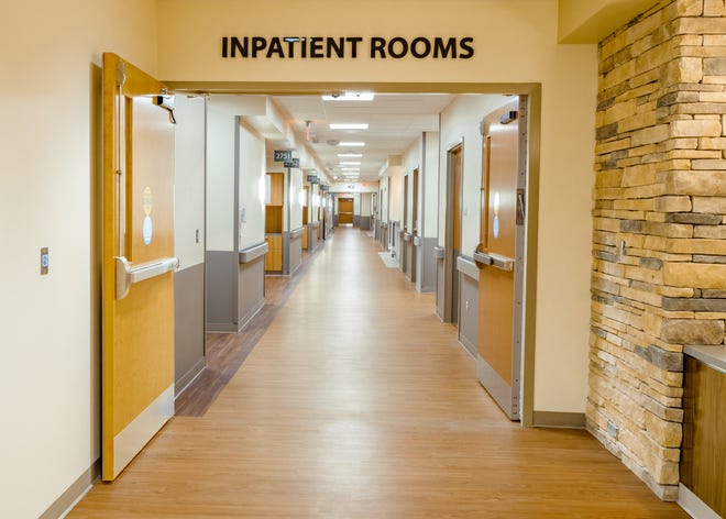The hallway to the new second floor inpatient unit at Ontario Hospital.