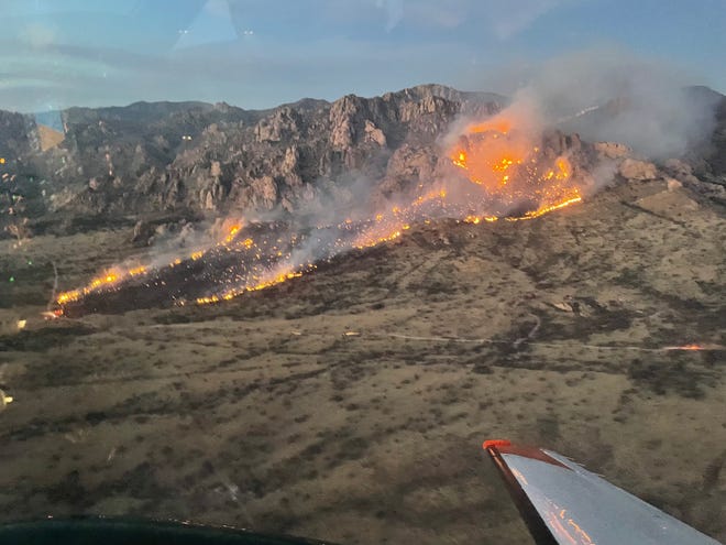 The fire was at 0% of containment as of 1 p.m. Monday, according to Starr Farrell, public affairs officer for the Forest Service Coronado National Forest.