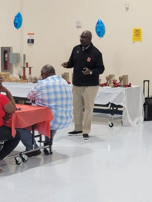 Coach Cornelius Cee White was a guest speaker at the youth basketball banquet in Donaldsonville.