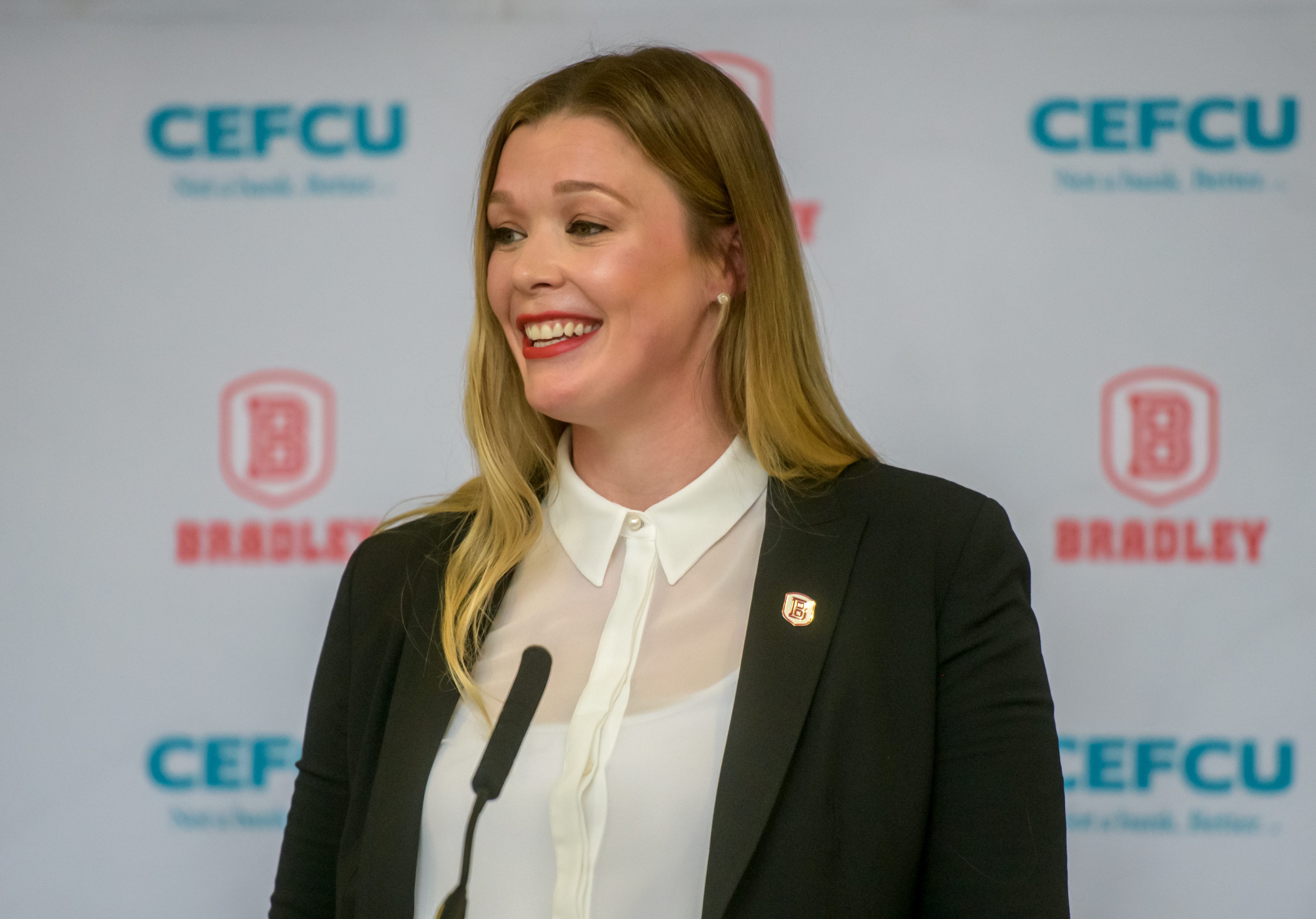 Bradley introduces new women's basketball coach Kate Popovec