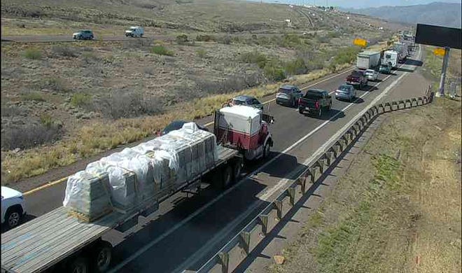 Southbound Interstate 17 lanes were closed near Sunset Point on April 12, 2022, after a pedestrian was killed.
