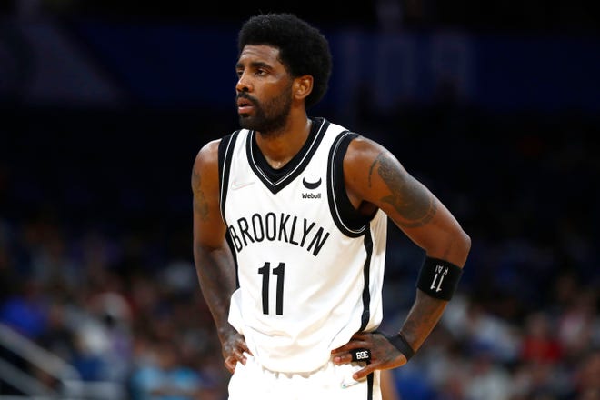 Brooklyn Nets guard Kyrie Irving during a game against the Orlando Magic at Amway Center.