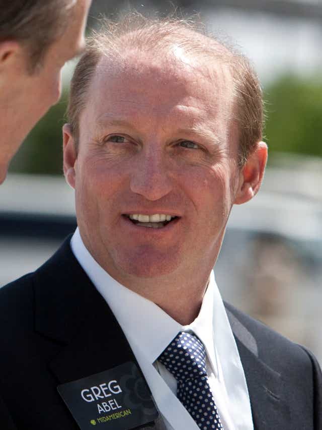 Infrequently photographed, Greg Abel of Des Moines, designated successor to Warren Buffett, attends a Berkshire Hathaway annual meeting in Omaha, Nebraska.