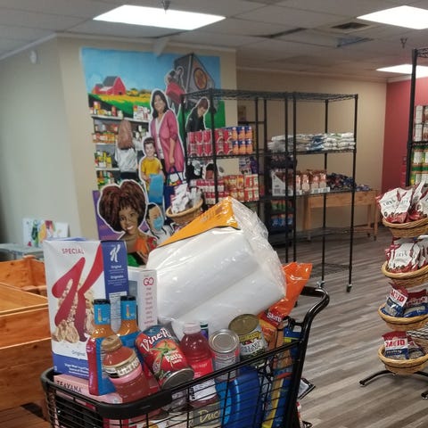 A full inside the Free-N-Deed Market food pantry i
