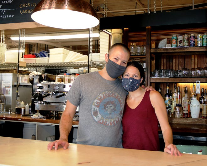 BirchTree Bread Co. owners Rob Fecteau and Avra Hoffman in the shop in 2020.