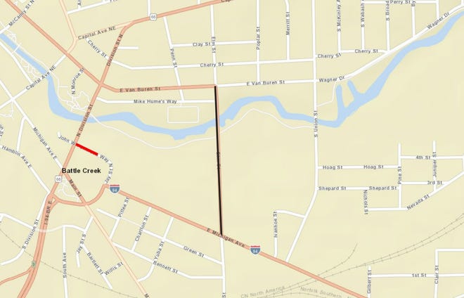 A portion of Elm Street will be closed through at least April 27 as crews work to repair a broken sanitary sewer line.
