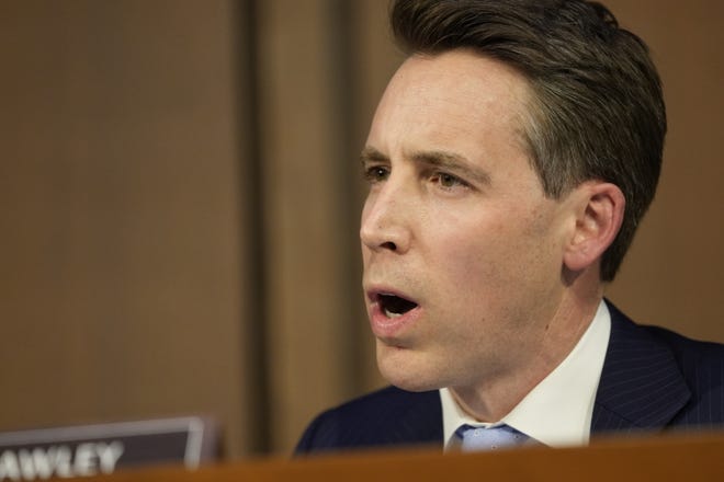Sen. Josh Hawley, R-Mo., Asks Questions During The Senate Judiciary Committee'S Confirmation Hearing For Supreme Court Associate Justice Nominee Ketanji Brown Jackson On March 21, 2022.