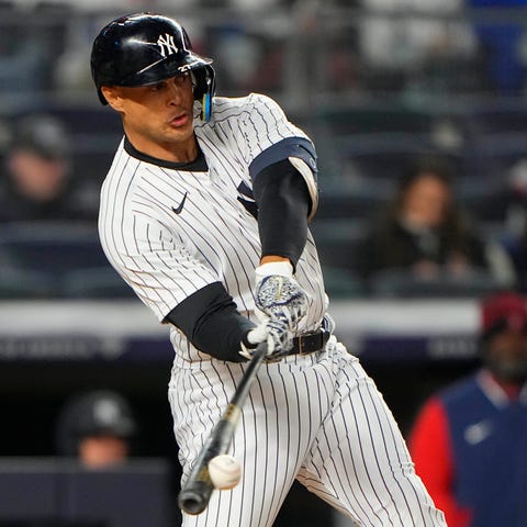 Giancarlo Stanton went 0-for-1 as a pinch hitter a
