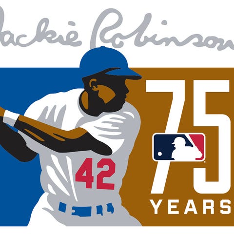 Major League Baseball's logo commemorating the 75t