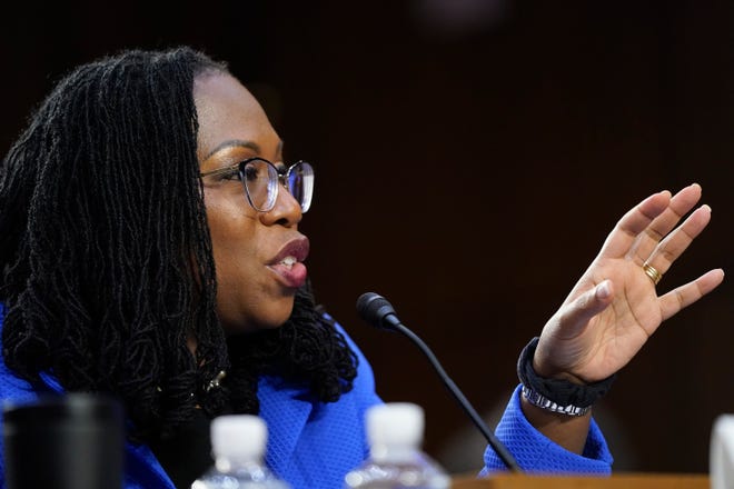 Supreme Court Candidate Ketanji Brown Jackson Testifies During A Senate Judiciary Committee Confirmation Hearing On Capitol Hill On March 23, 2022.
