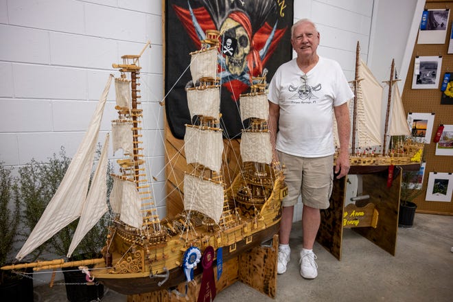 Pete Matejka, a Eustis resident and woodworker, took Best in Show for Creative Living and First in his Class for his handcrafted “Elvira” pirate ship.  And yes, it does float. [Cindy Peterson/Correspondent]
