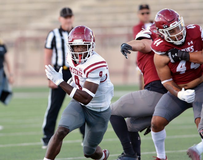 The New Mexico State football team held its spring game Thursday, April 14, 2022, at Aggie Memorial Stadium.