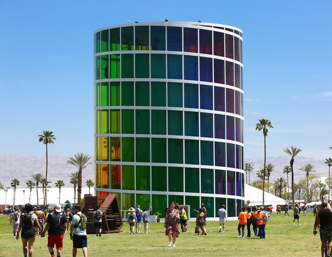 "spectrum" Door NEWSUBSTANCE op Coachella Valley Music and Arts Festival in Indio, Californië, op 15 april 2022.