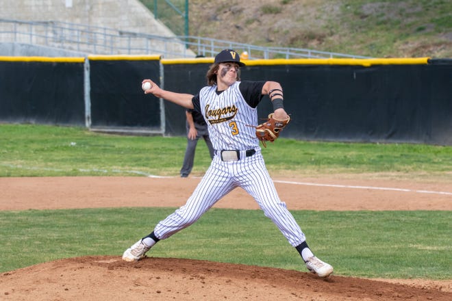 Freshman Wylan Nelson went all eight innings to help Ventura beat Buena on Friday and secure the Pacific View League title.