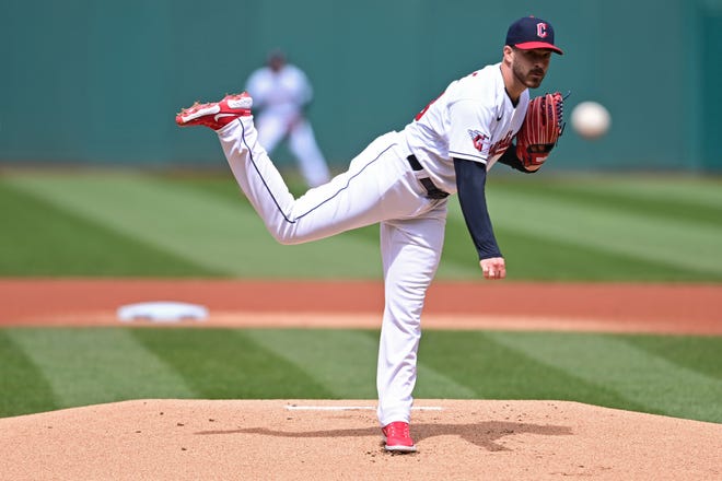 Guardians right-hander Aaron Civale has been struggling to find pitches to complement his curveball. [David Dermer/Associated Press]