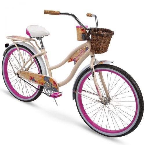 Huffy's Panama Jack Women’s Beach Cruiser Bike is built for comfort and the ultimate coasting bike.