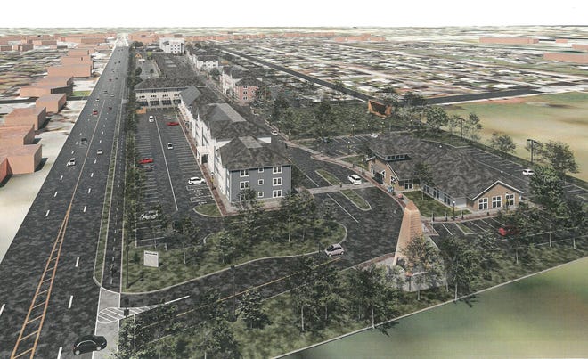 This rendering shows the proposed Middletown Center development on West Main Road.