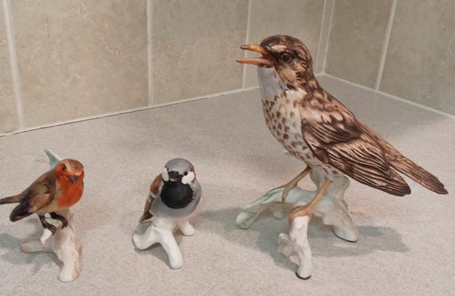 Goebel bird figurines like these can be found for sale from $5 to $20 and large ones in the $20 to $50 range.