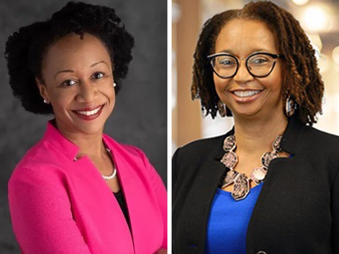 From left: Joneigh S. Khaldun, vice president and chief health equity office for CVS Health, and Beverly Allen, chief executive officer, Aetna Better Health of Michigan .