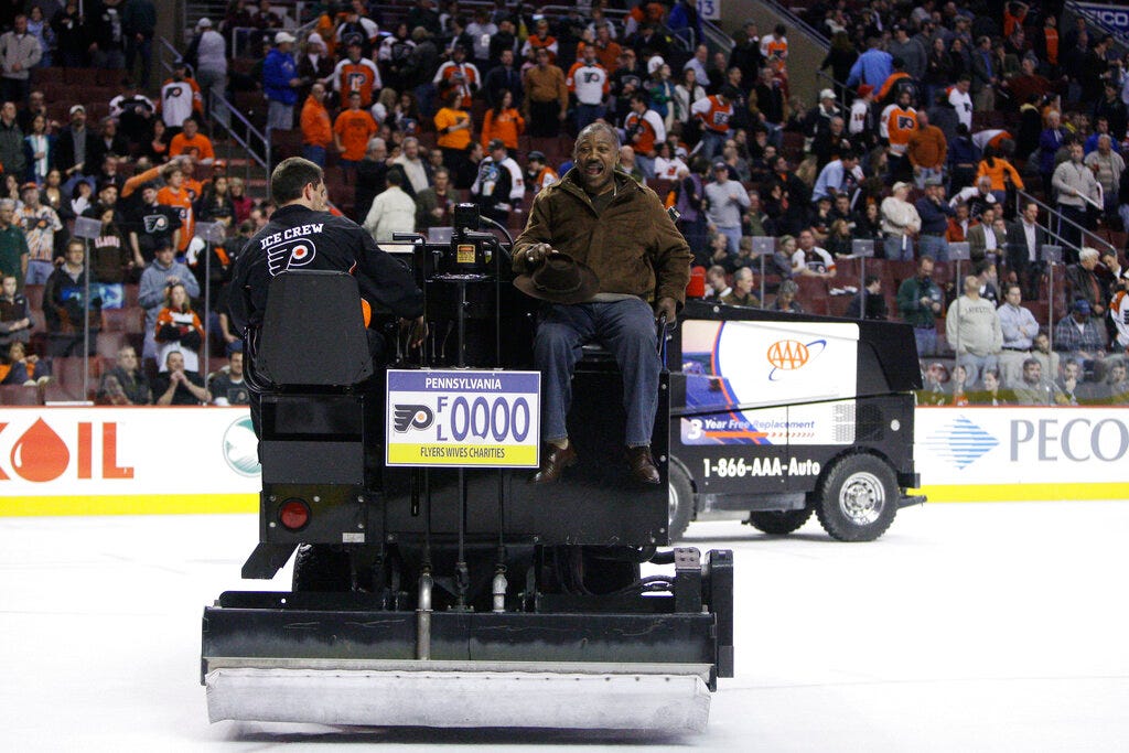 Monday's NHL Philadelphia Flyers trainers sue team, claim Zamboni