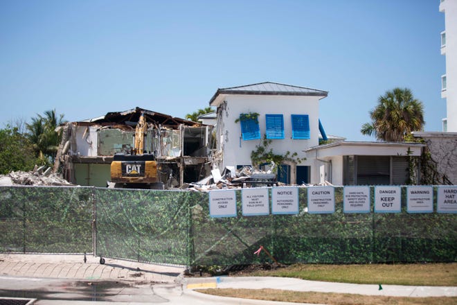 The demolition of Naples Beach Hotel on Tuesday, April 19, 2022 in Naples, Fla.