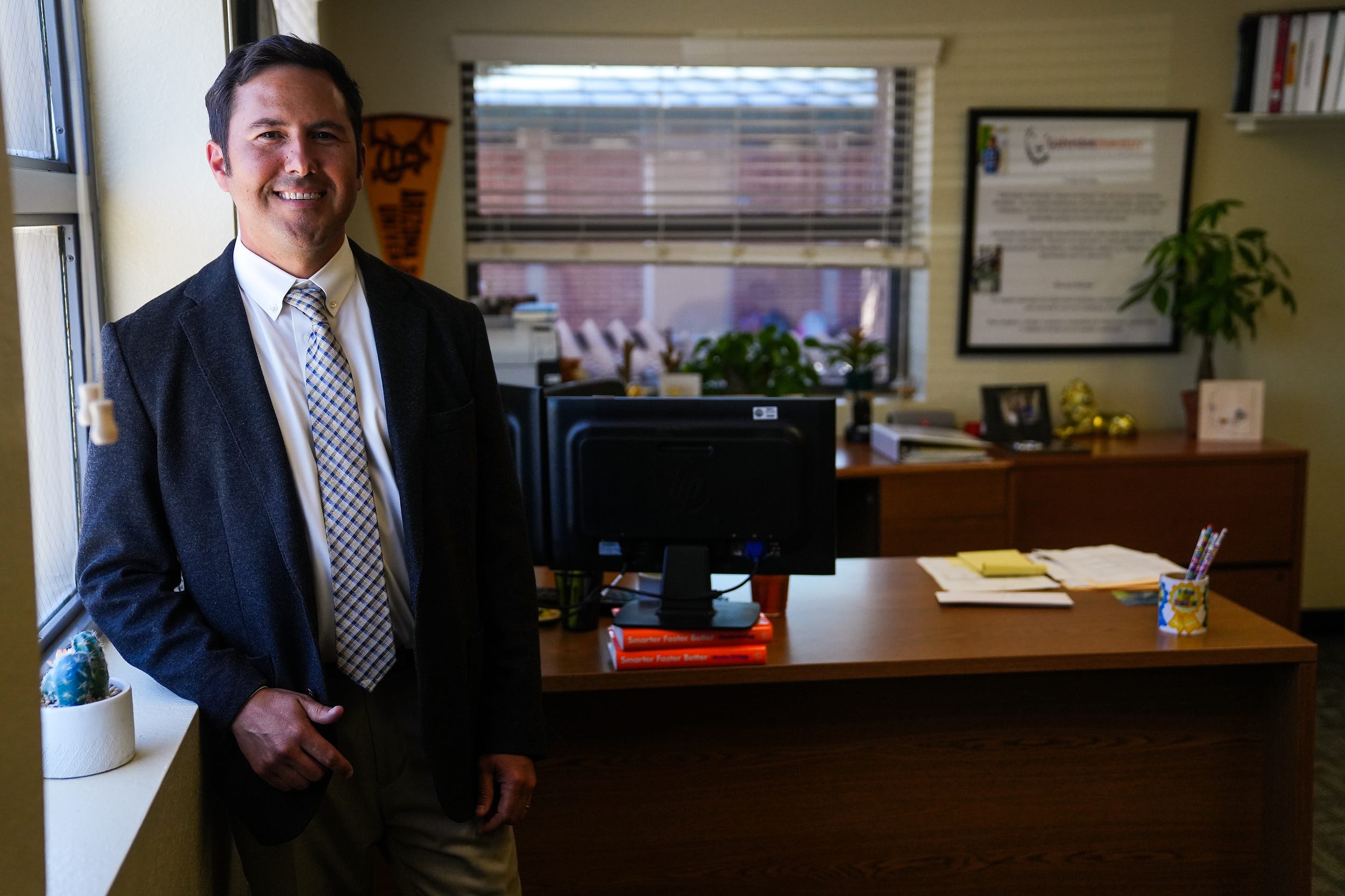 Tony Alcala, principal of Galveston Elementary School, attended the Chandler school he now leads.