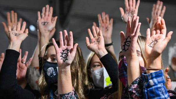 Youth Climate Activists protest against fossil fue