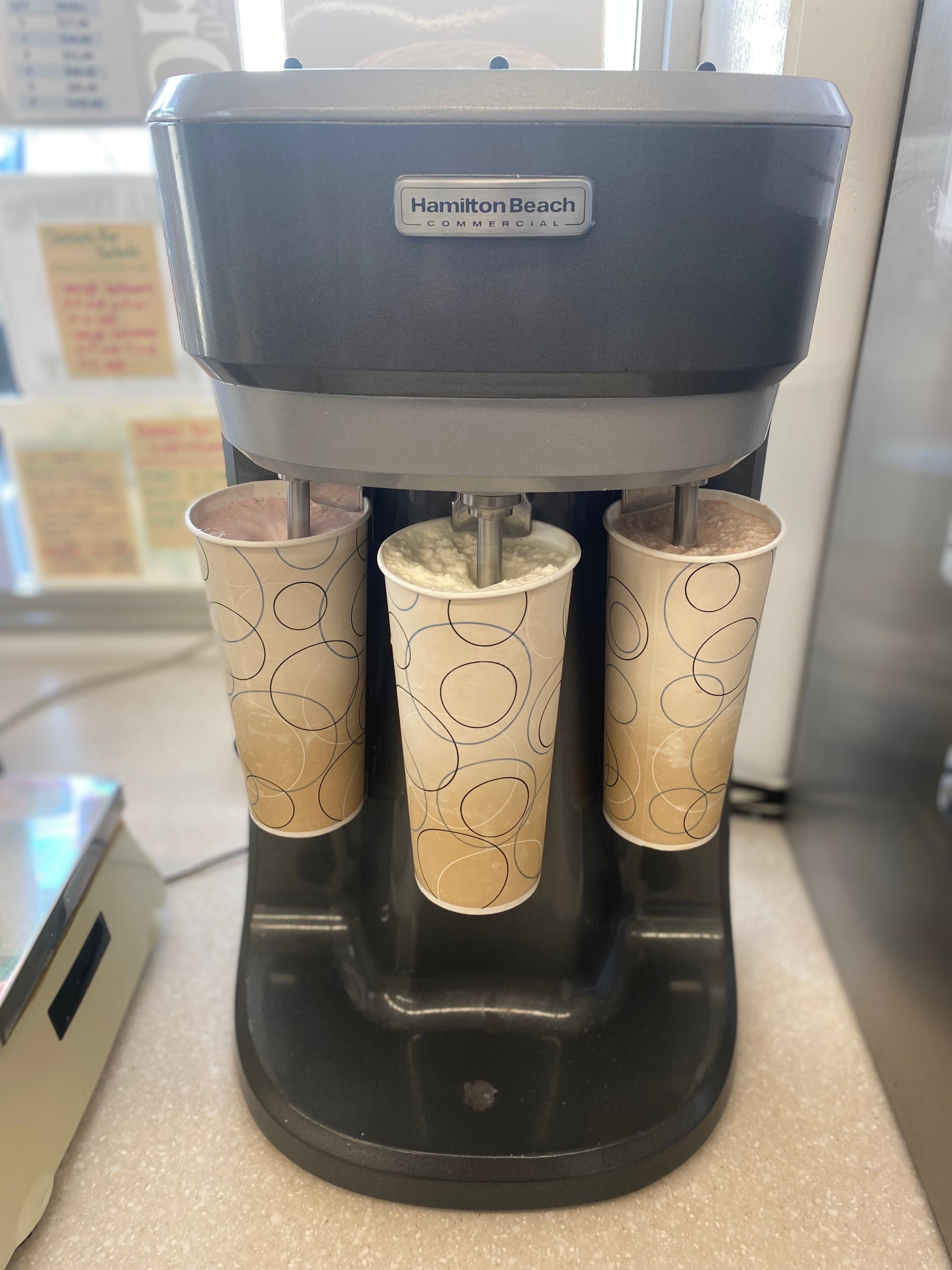 A machine making 2 frappes