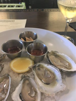 N.C. oysters on the half shell at PinPoint Restaurant at 114 Market St. in downtown Wilmington.