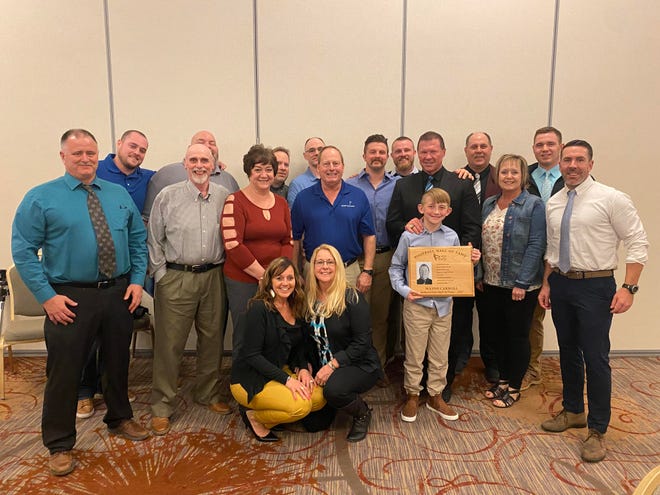 Former Bath Haverling coach Wayne Carroll, with family, friends, coaches and former players, was inducted into the Section 5 Football Hall of Fame on April 4 in Rochester.