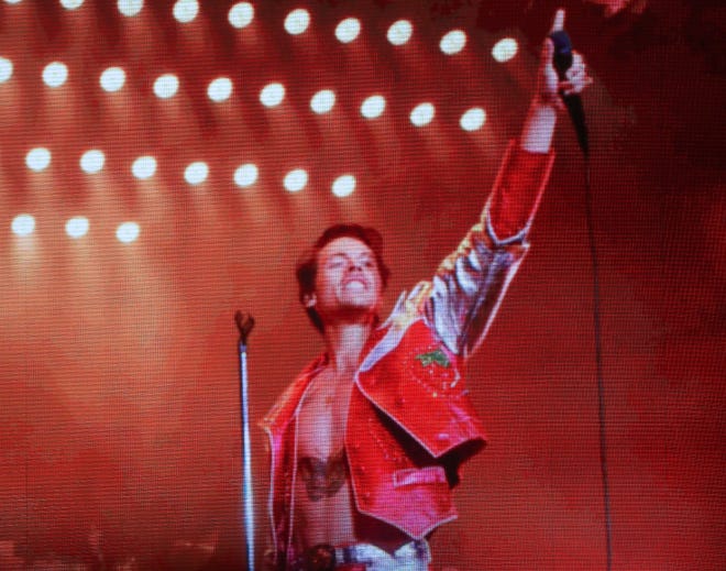 Harry Styles performs on the Coachella Stage at the Coachella Valley Music and Arts Festival in Indio, Calif., April 22, 2022.