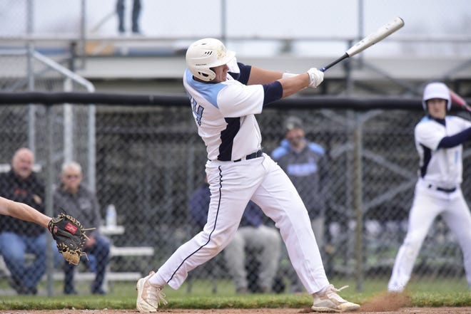 Richmond's Hudson Davenport during a game earlier this season. He went 1-for-2 with an RBI and a walk in the Blue Devils' 7-5 win over St. Clair in a district final on Saturday.
