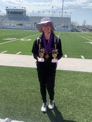 Elizabeth Anderson broke two of her own school seconds and won a pair of events Saturday in the Woodhaven Warrior Classic.