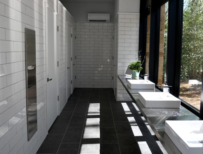 The new bathrooms at the Delaware Botanic Gardens Wednesday, April 20, 2022, in Dagsboro, Delaware.