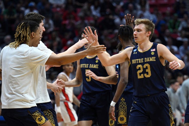 Notre Dame's Dane Goodwin averaged 13.6 points and 4.7 rebounds per game this season.