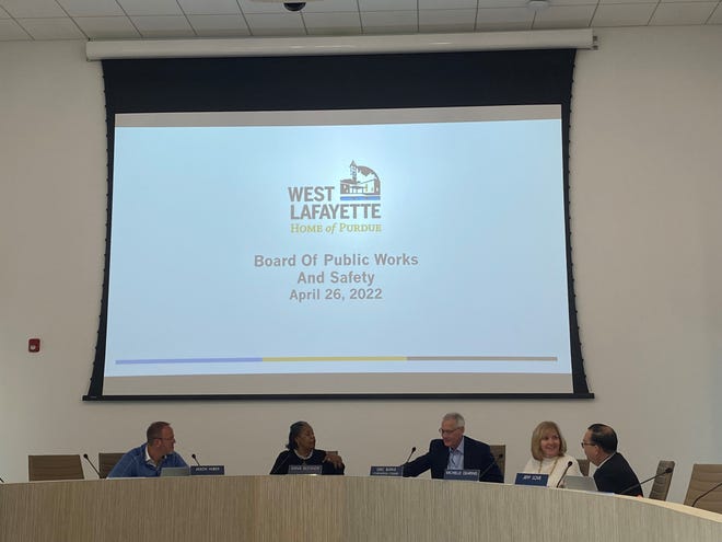 Members of the West Lafayette Board of Public Works and Safety. April 26, 2022