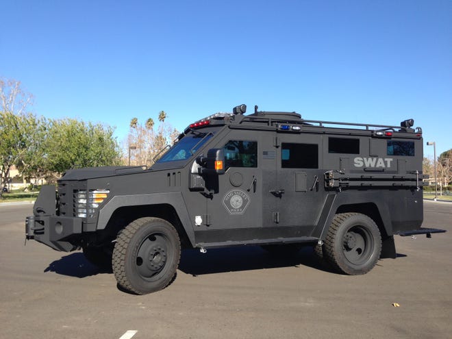 An armored vehicle used by the Simi Valley Police Department.