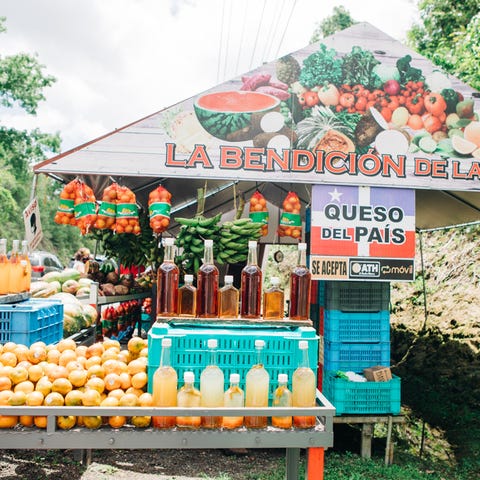 Puerto Rico honey in local fruit stands.