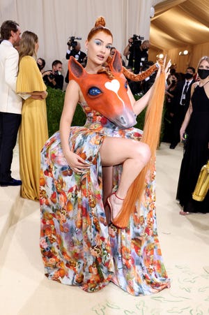 In 2021 Kim Petras did it for the horse girls of American fashion at the Met Gala Celebrating In America: A Lexicon Of Fashion.