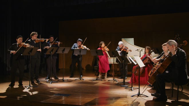 Musicians of the Chamber Music Society of Lincoln Center perform the Brandenburg Concerto No. 3 of J.S. Bach in December at the Society of the Four Arts. A sprinkler malfunction in the Gubelmann Auditorium almost canceled the group's presentation of all six Brandenburg Concertos.