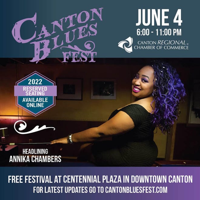 The Canton Blues Fest is a one-day event this year on June 4 at Centennial Plaza featuring headliner Annika Chambers.