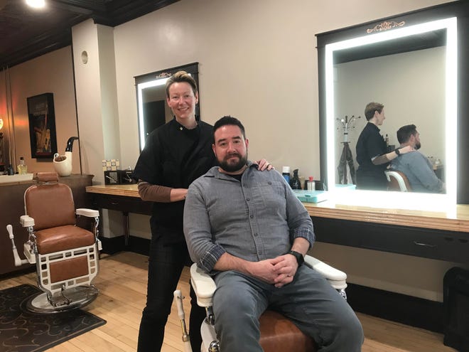 Owners Lauran and Christopher Ripstein recently opened Sullivan's Barbershop in the former Sullivan's smoker's store in Cudahy. The couple did most of the renovations themselves.