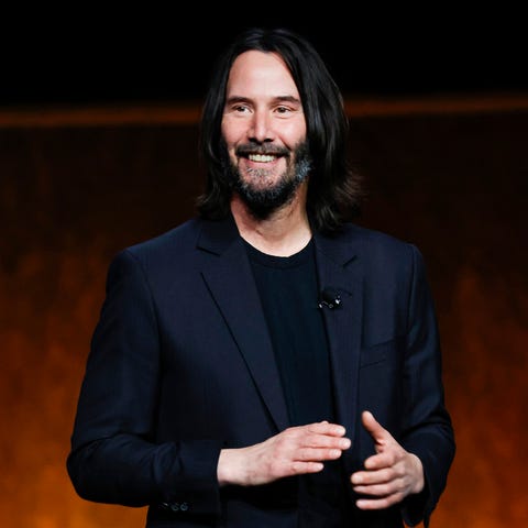 Keanu Reeves speaks onstage during CinemaCon 2022 