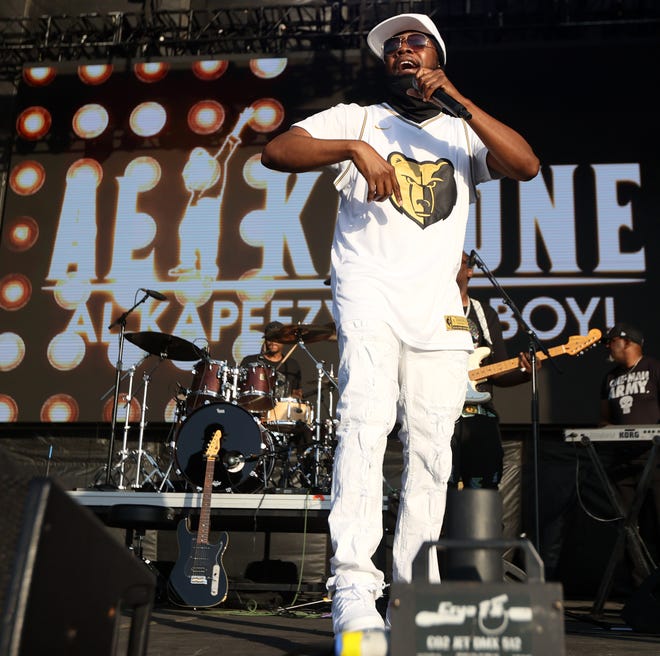 Al Kapone and his band perform during the Beale Street Music Festival's opening night at the Fairgrounds in Liberty Park on Friday, April 29, 2022.