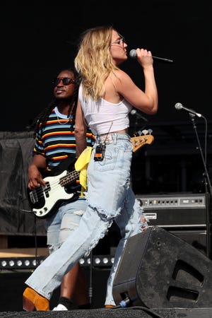 Ingrid Andress performs during Stagecoach country music festival in Indio, Calif., on Friday, April 29, 2022. 